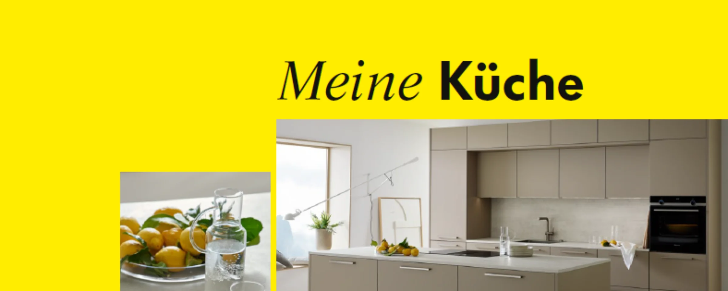 Cucina moderna con armadi grigi e isola. Nolte Kitchen.
