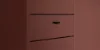 Design moderno di armadio color ruggine con linee pulite, parte di Nolte Living.