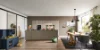 Cucina moderna con isola, tavolo da pranzo e giocattoli in un open space, progettata da Nolte Kitchen.