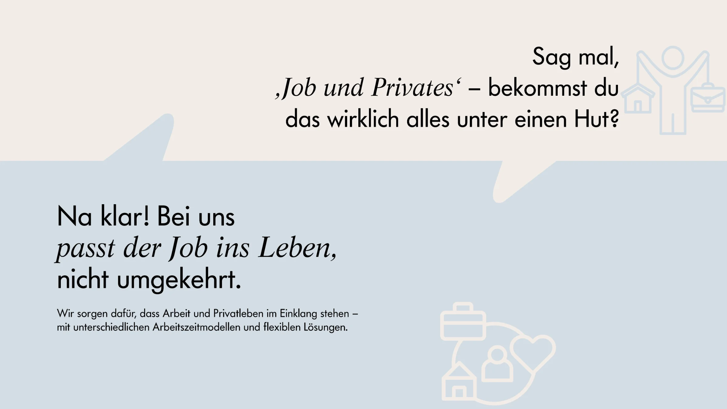 Grafica testuale con citazione sull'equilibrio tra lavoro e vita privata.