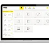 Un laptop su un tavolo mostra il software di pianificazione di Nolte Kitchen.