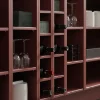 Portabottiglie in legno con bicchieri e bottiglie, adatto per Nolte Living.