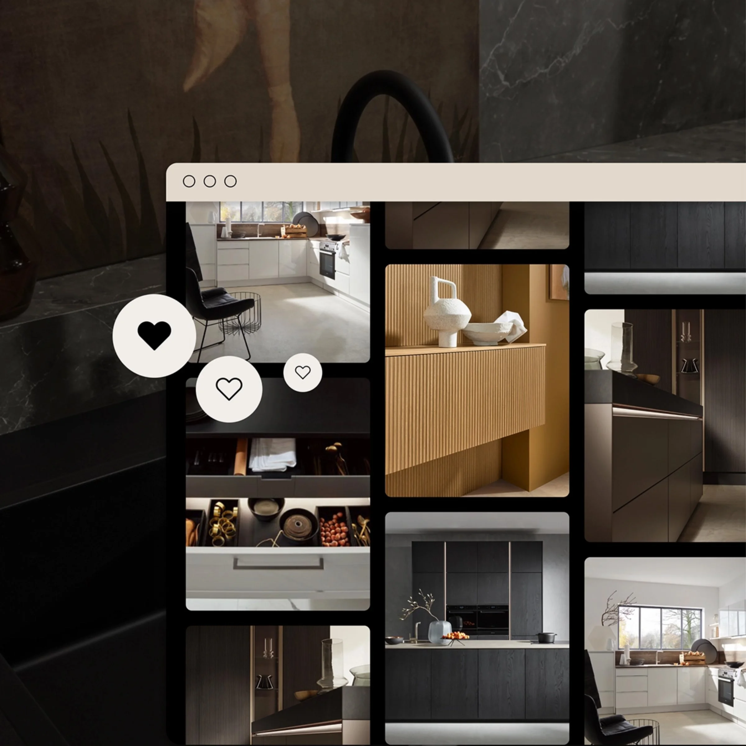 Nolte Kitchen: Collage di cucine moderne con dettagli eleganti e funzionali.