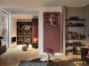 Soggiorno moderno con scaffali e angolo relax accogliente, integrato in Nolte Living.